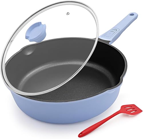 Miniatura 9 de Sartén de 20 cm antiadherente, sartén para tortilla, sartén de chef saludable y no tóxica, sartén para huevos con mango desmontable para todas