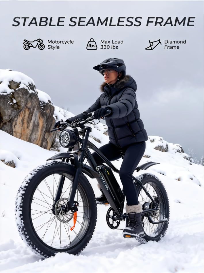 Image of isinwheel M10 Plus & Pro Electric Bike for Adults 1000W Peak Motor, Dual Front Fork Mountain Ebike 13 /10.4 Ah Battery 75 /45 Miles Range, 7 Speed, 20 x 4.0 Fat Tire Adults Electric Bicycles