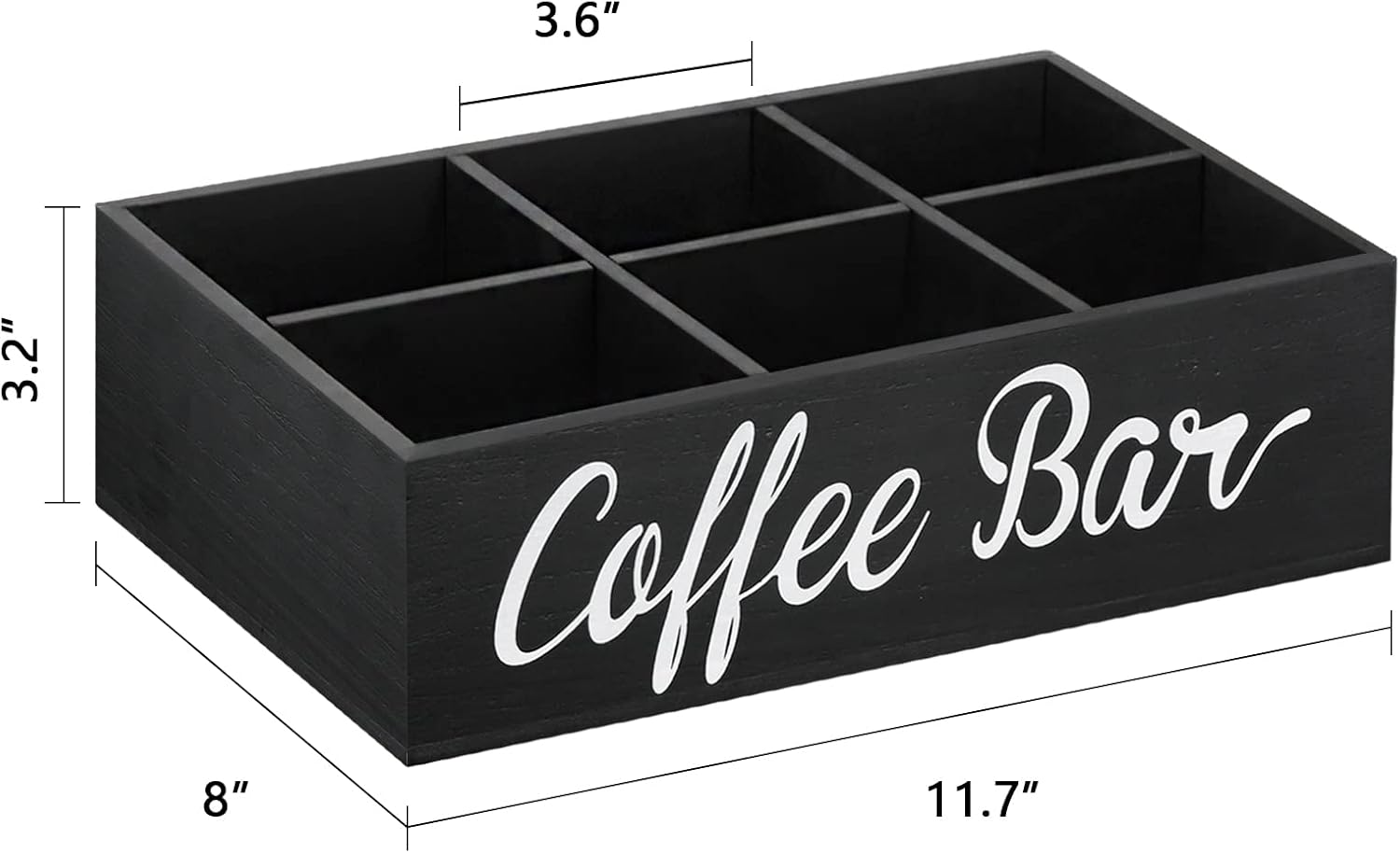 Lzhevsk Wooden Coffee Station - Coffee Bar Accessories Organizer with Kcup Pods Holder & Tea Bag Dispenser Black image 5 of 7 B09ZGVMRFG