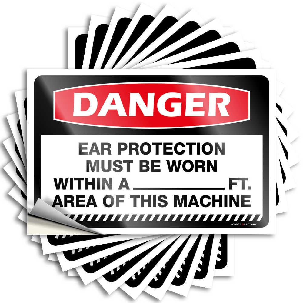 High Lettering Sticker, Porch Decorations Outdoor Bottle Danger Ear Protection Must Be Worn Within A Ft. | Funny Quote Layered Decals(6X9CM)