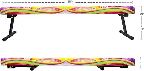 Miniatura 2 de Peakpath Haz de equilibrio de gimnasia ajustable y plegable de 8 pies, equipo de gimnasio en casa, fácil montaje y almacenamiento, no requiere