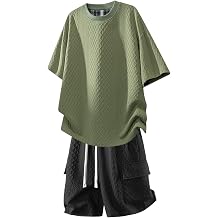 Men's American Casual Tracksuit Summer Thin Loose Short Sleeve T-shirt Shorts