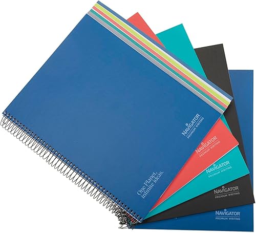 Navigator | Pack 5 Cuadernos a4+ | Cuadrículados 5x5 | Tapa Dura | Colores Surti