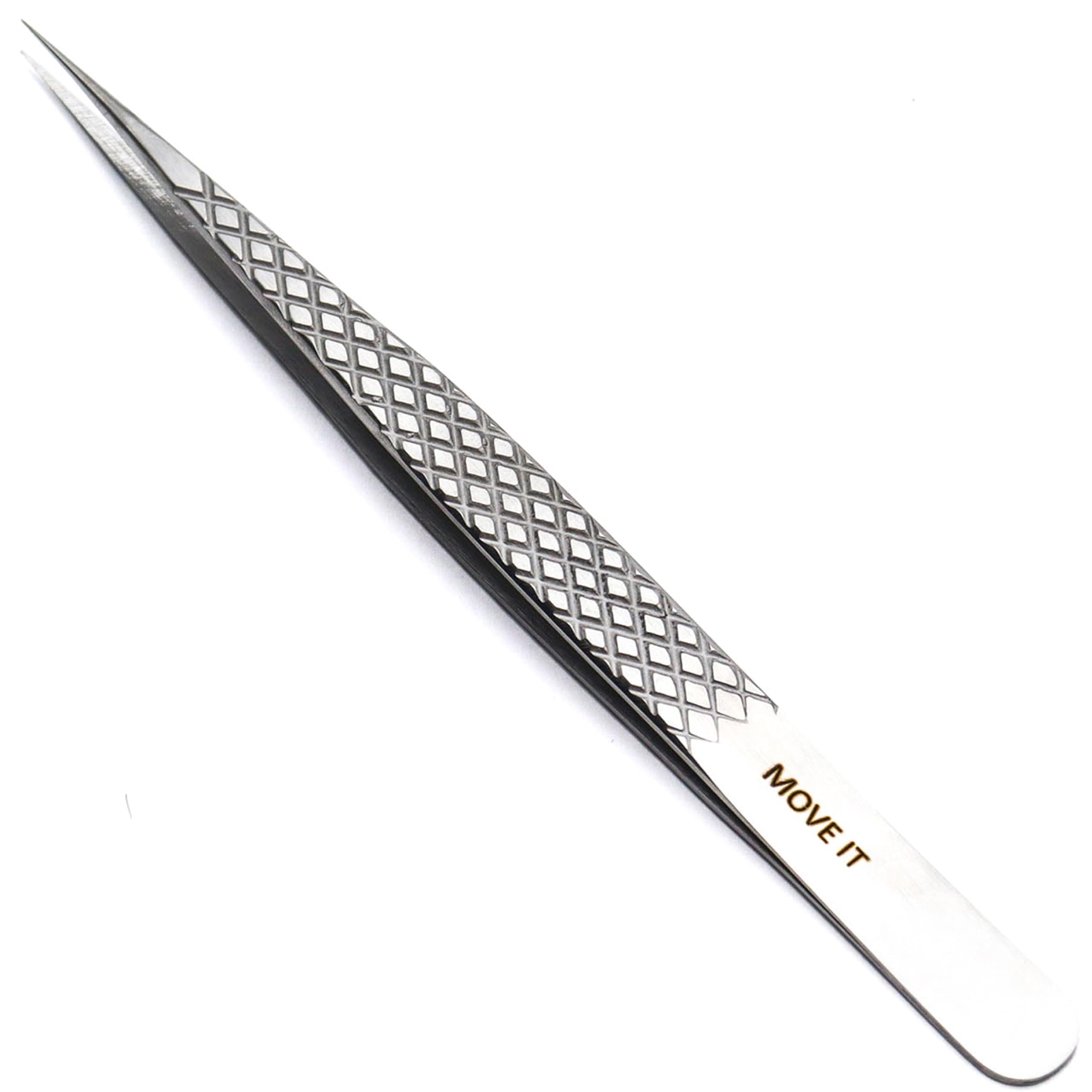 Llba Silver Lash Tweezer Professional Volume False Lash Application Tool | Multi Shapes & Purposes Tweezers | Non-Slip Grip Tweezers For Volume, Isolation & Classic Lashes (, Move It Classic)