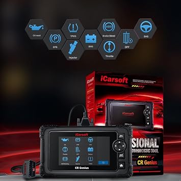 iCarsoft CR Genius 5'' Multi-Brand Vehicle Multi-Systems/Quick Test/Actuation Test/Touch Screen Car Diagnostic Scan Tool