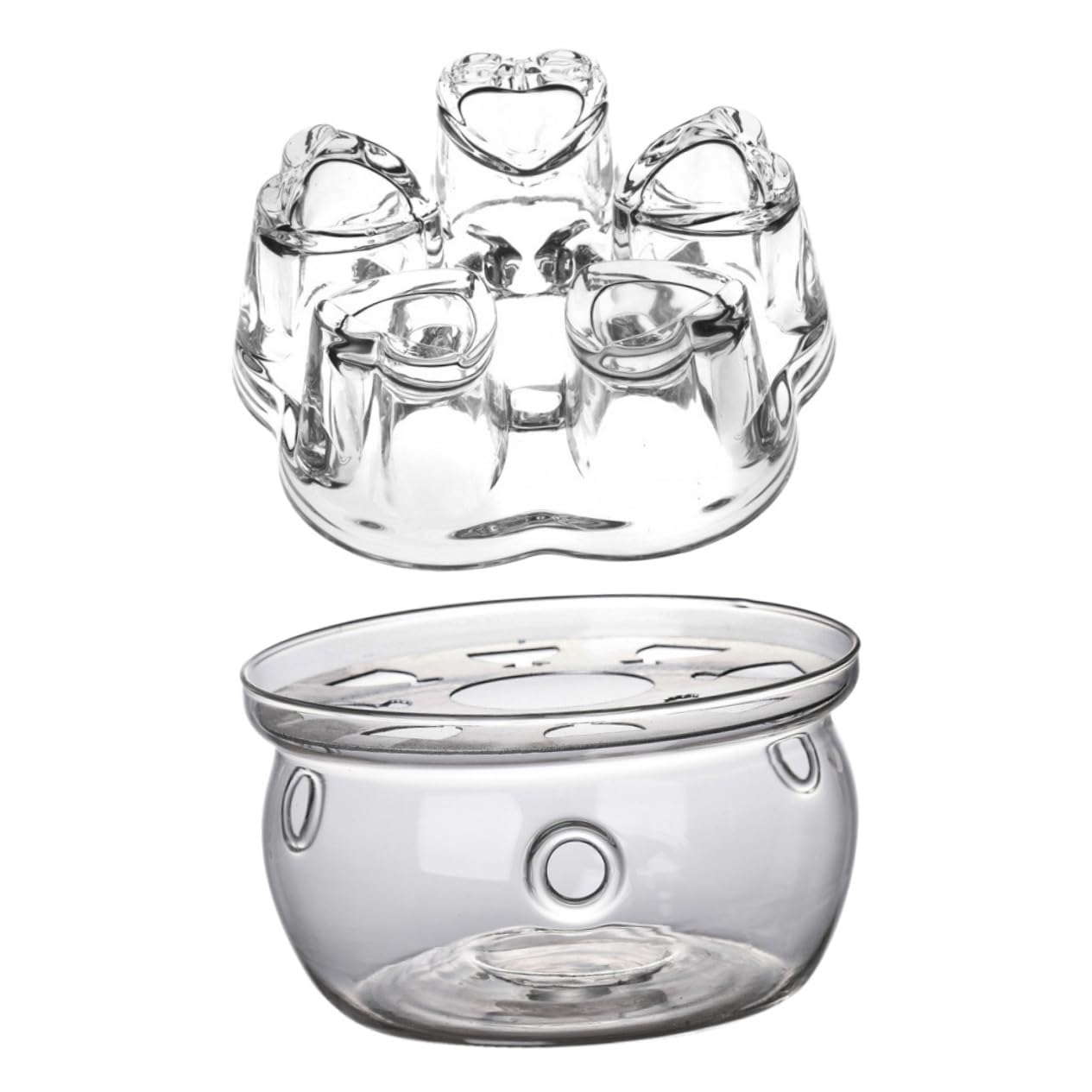 Cabilock Long-Lasting Glass Teapot Warmer Vents Tea Heater for Loose Tea Milk Warmer Teapot Accessory