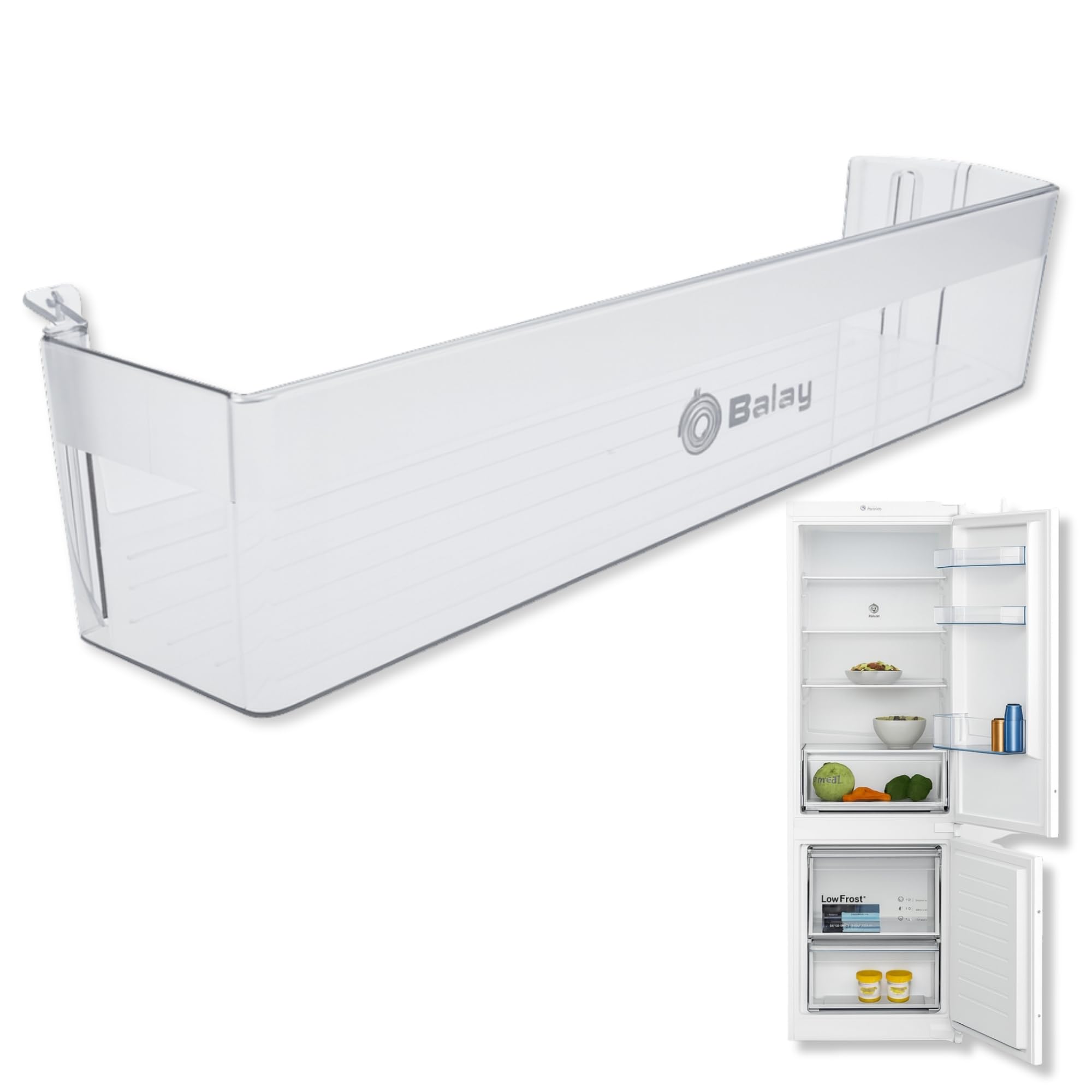 Estante Botellero Frigorífico compatible con Balay, Botellero inferior para la nevera, código original 11022295, compatible con 3KF6550MI, 3KF6551MI, 3KF6626WE, 3KF6635WI, entre otros