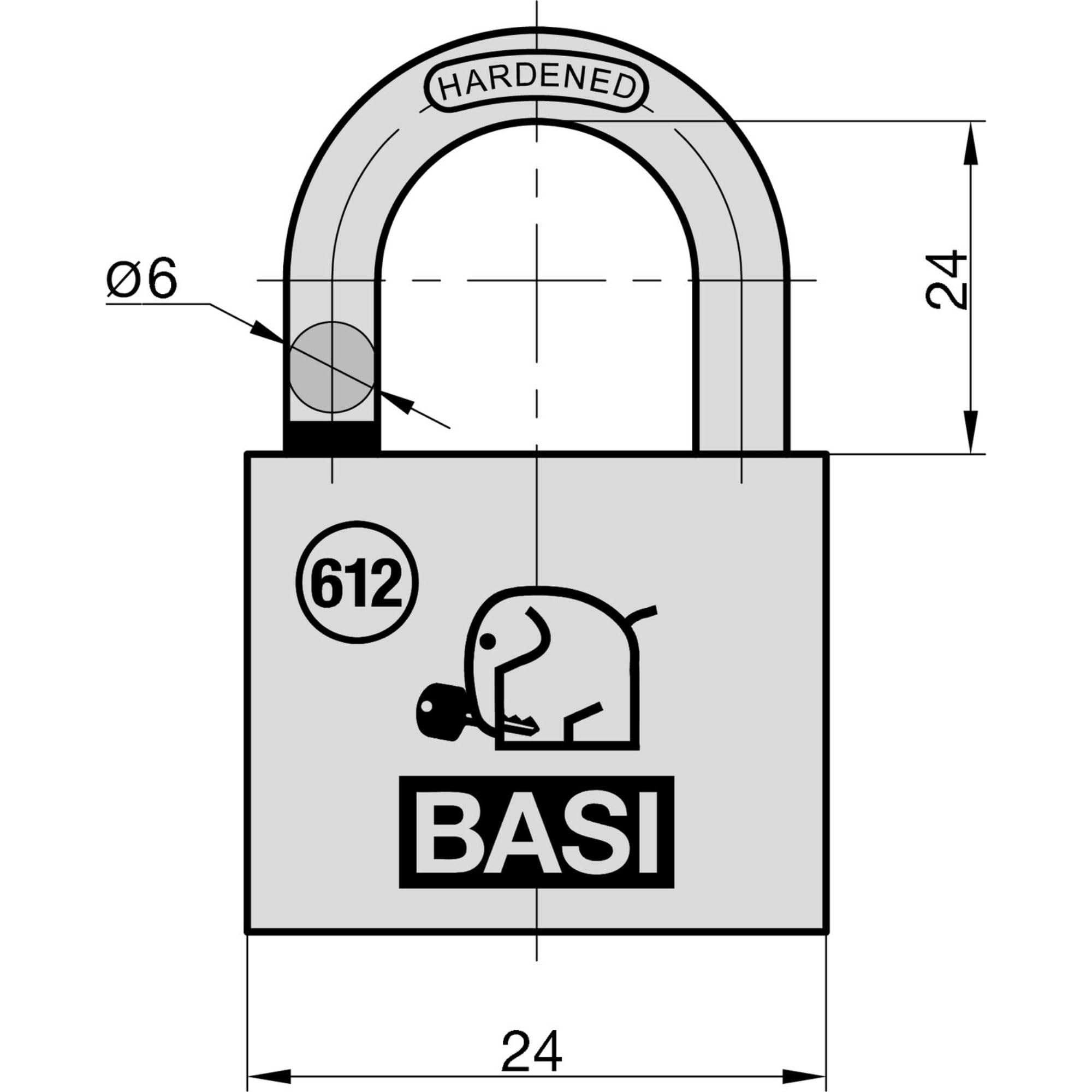 BASI | Vorhangschloss 4er Set | 40 mm | mit Wasserstopp | gleichschließend | massives Messing-Gehäuse | gehärteter Stahlbügel | stabiles Vorhängeschloss | Bügelstärke 6 mm | 4 Stück