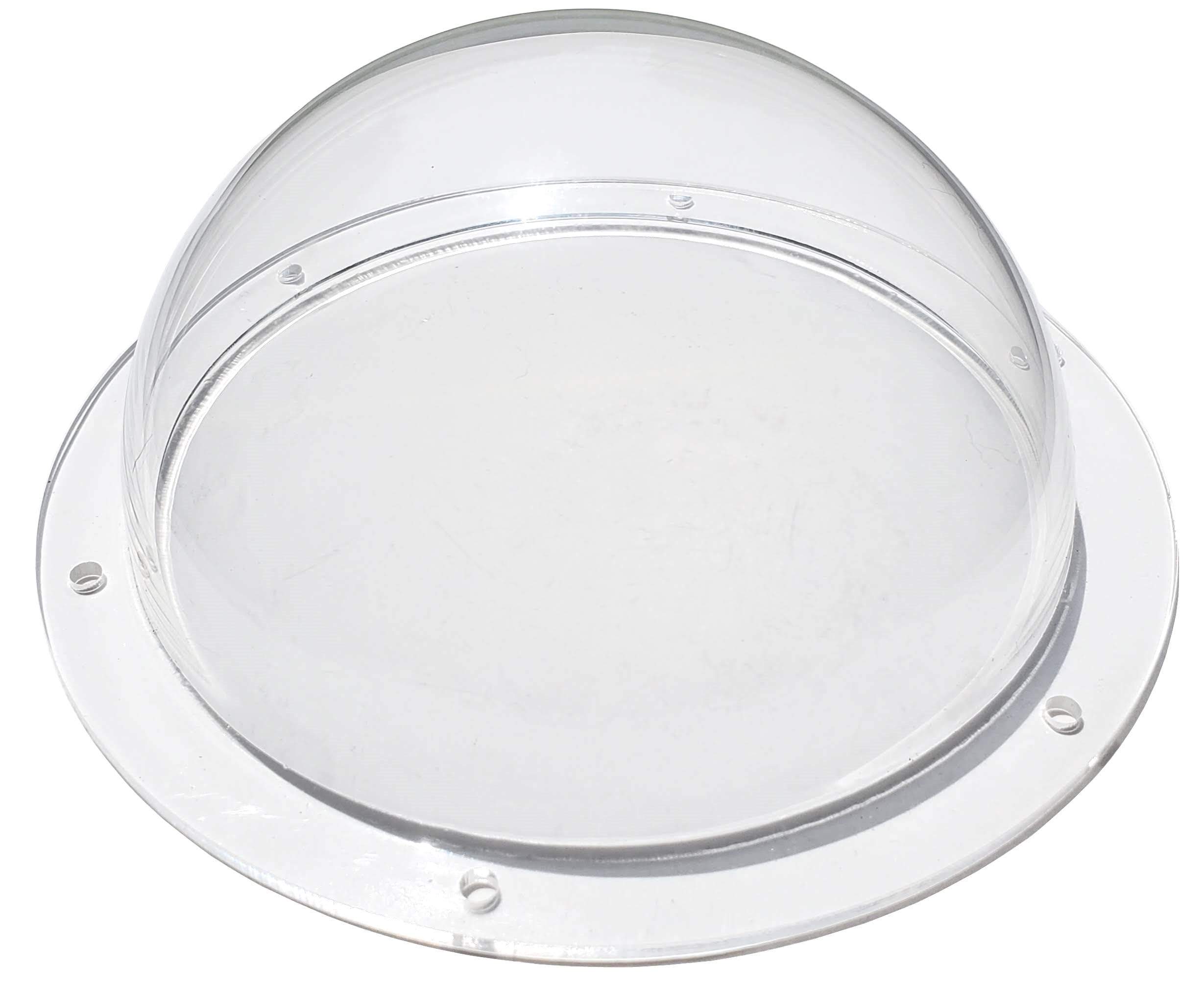 Acrylic Dome/Plastic Hemisphere - Clear - 5" Diameter, 1/2" Flange with Pre-Drilled Holes