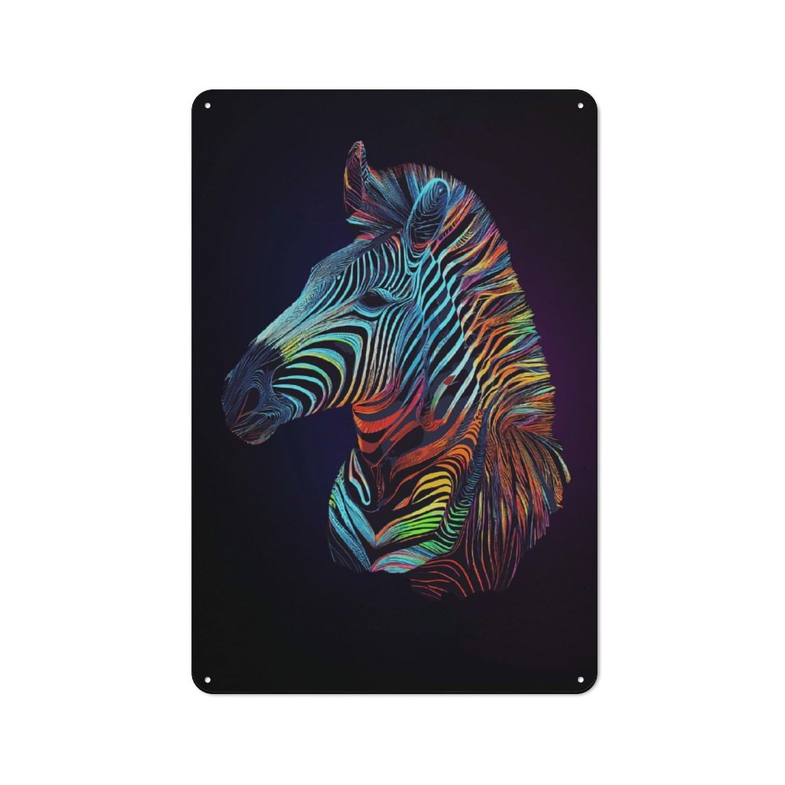 Zebra Classic Metal Wall Decor 30x20cm, Decorative Tin Plaque for Cafe, Pub, Workshop Or Home Bar