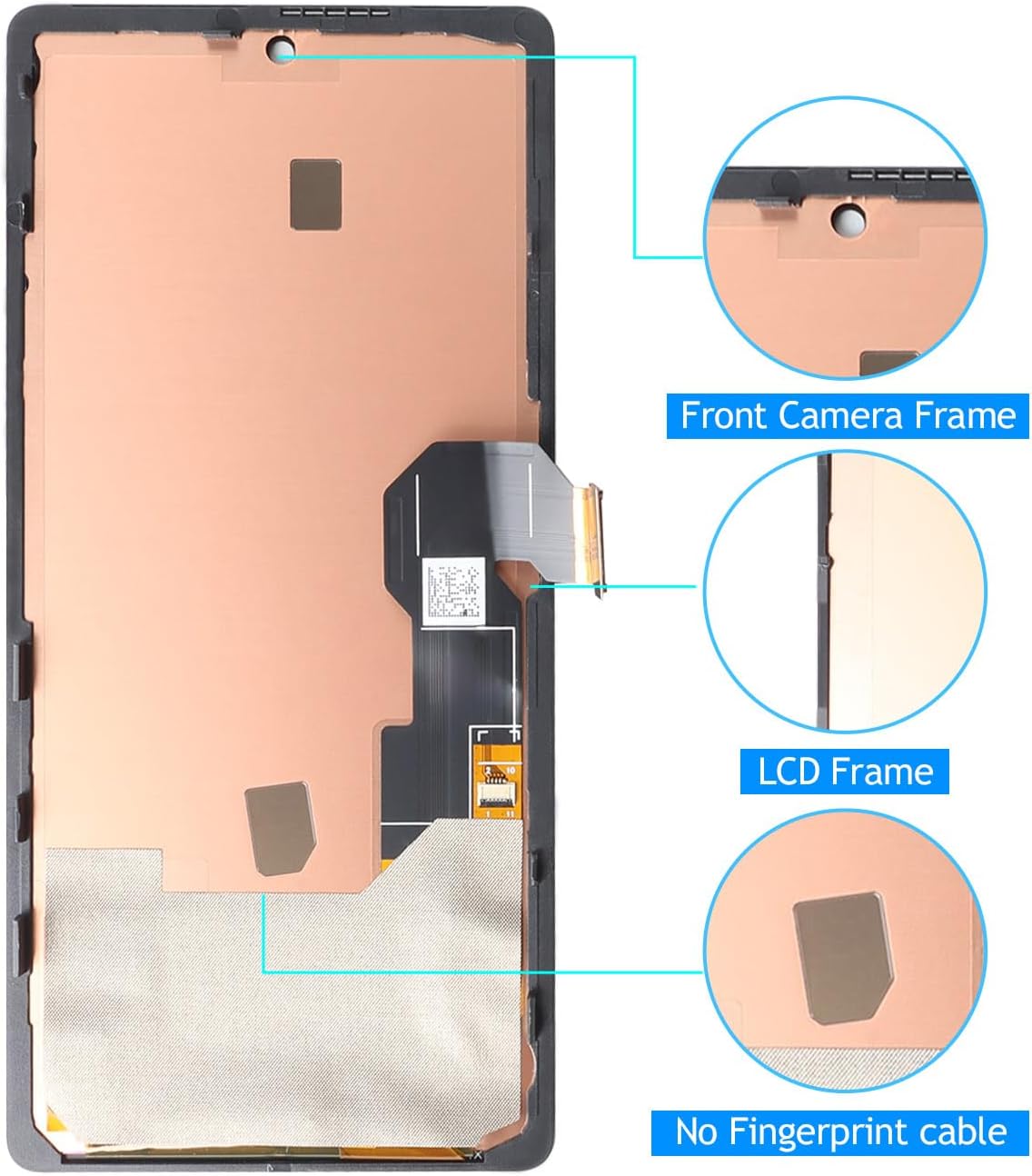 OLED for Google Pixel 6A LCD Screen Replacement for Google Pixel 6A LCD Display Touch Screen Display Assembly Repair Kits with Frame GX7AS GB62Z G1AZG GB17L (with Fingerprint Function)