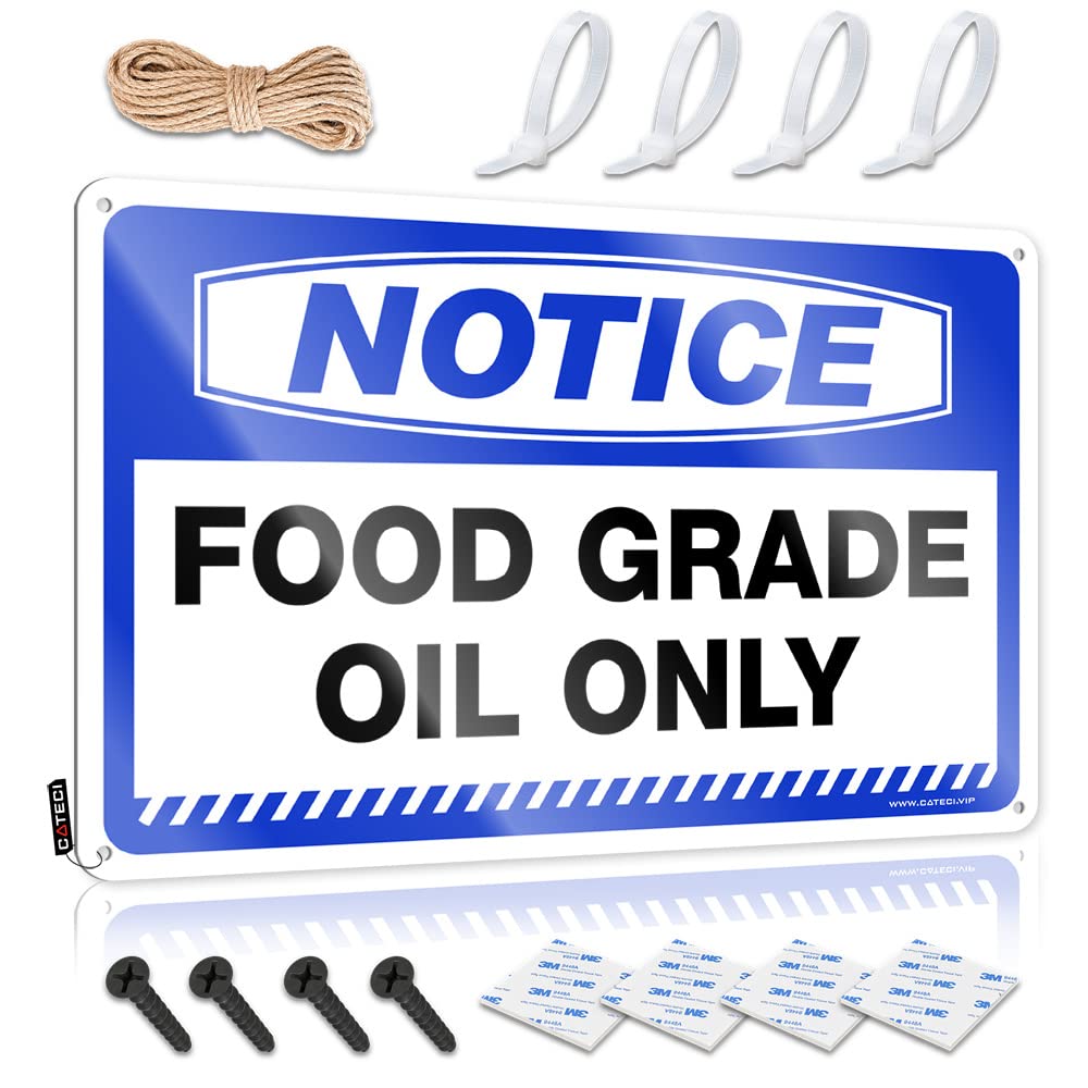 ZTBBDNQHA Signs For Garage Notice Food Grade Oil Only Tin Sign Drinking Signs Funny Outdoor Bar Signs(30X40CM)