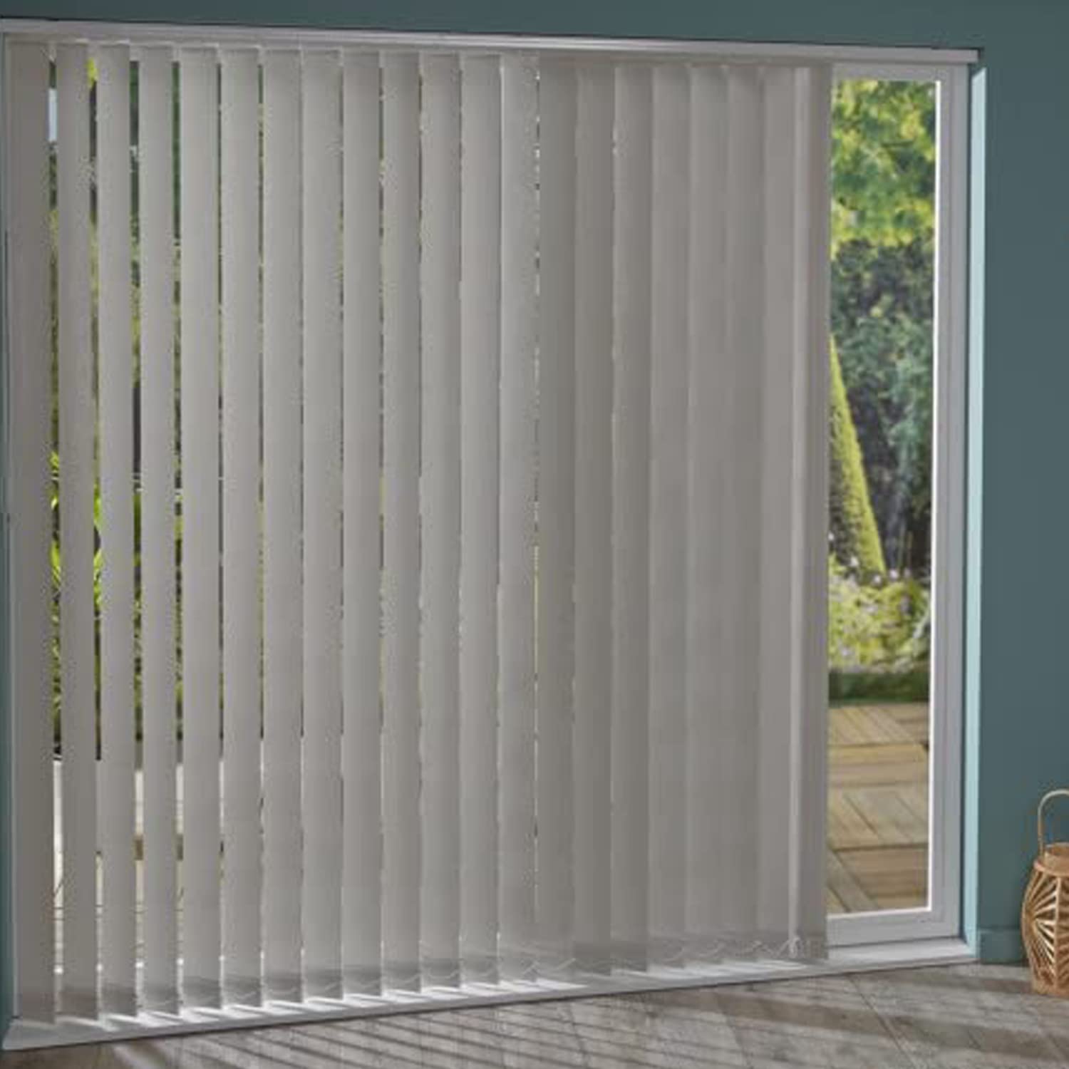 Szare żaluzje pionowe rolety zaciemniające dostosowane do okien patio tkanina poliestrowa żaluzje weneckie zasłony pionowe do wnętrz Rozmiar: szer. 60 x wys. 120 cm