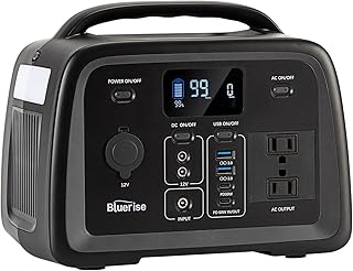 BLUERISE 320Wh Portable Power Station 320W LiFePO4 Power Station Backup Battery with 2 AC Outlet (Max 600W) Pure Sine Wave...