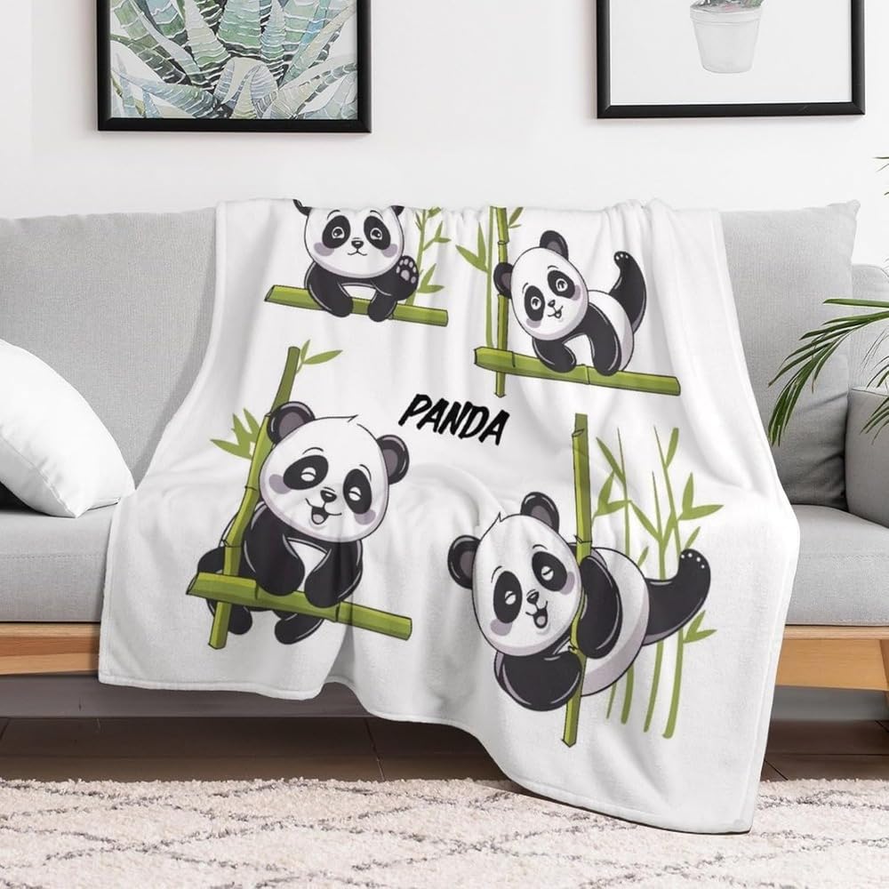 Koc panda do przytulania dla dziewczynek, puszysty koc, flanelowy, koc polarowy, koc do oglądania telewizji/na sofę, koc na kanapę, ciepły, przytulny, trwały, 200 x 200 cm (01, 220 x 240 cm)