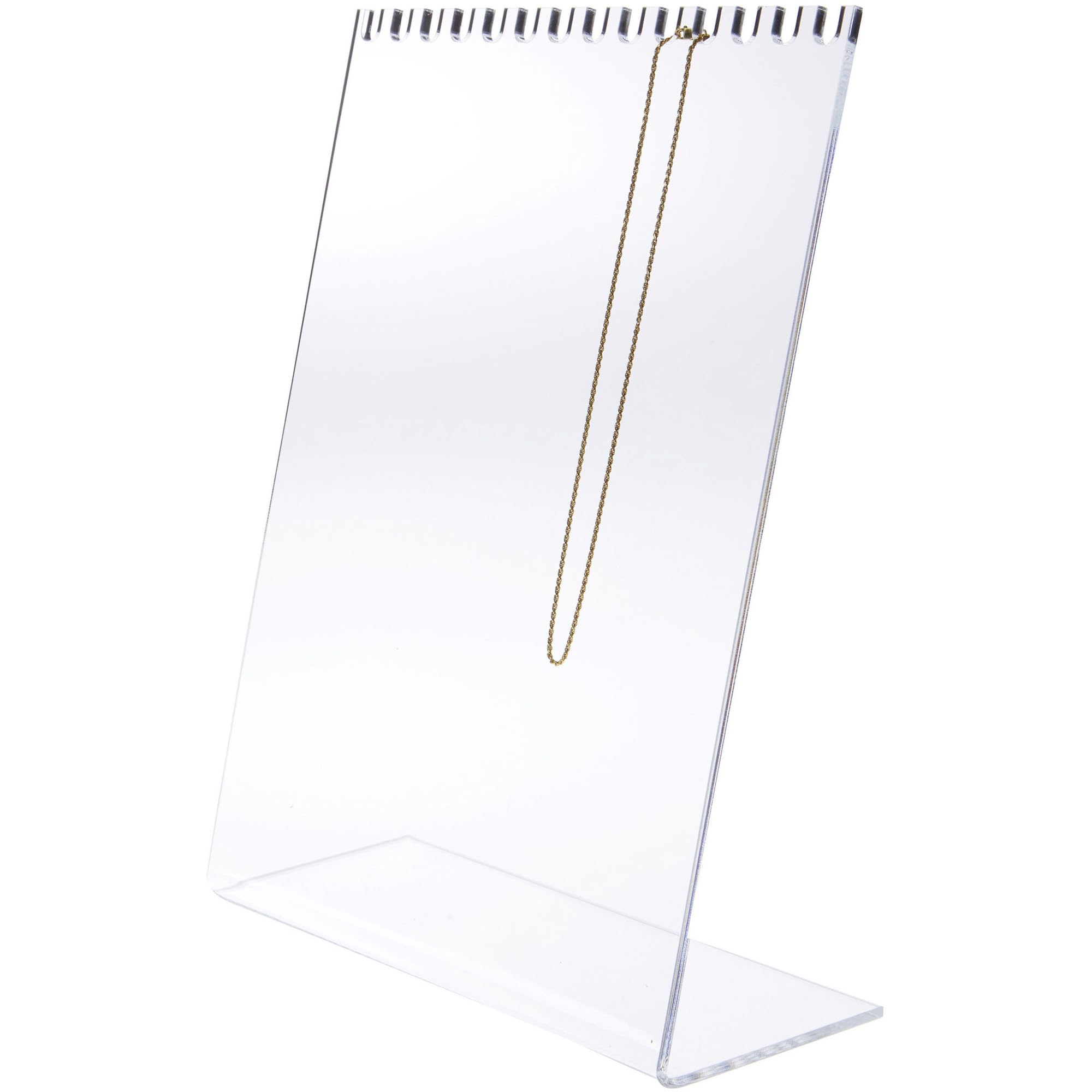Plymor Clear Acrylic Necklace Display Stand with Top Hooks, 10.625