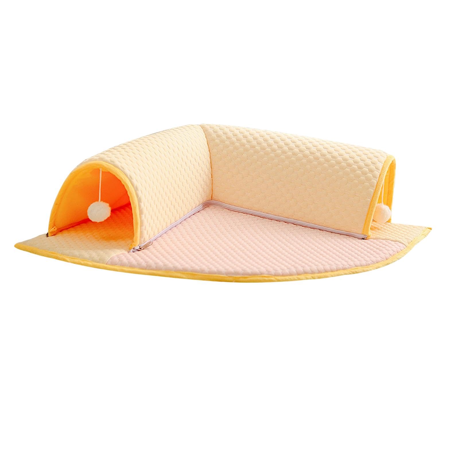KESOTO Tunnel de Jeu Amovible pour Chat avec Balles Suspendues, Idéal pour Les Petits Animaux comme Les Lapins, Les et Les Hamsters, Triangle et L