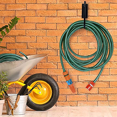 Hose Holders Wall Mount (Metal/8-Inch) Heavy-Duty Garden Hose Hangers Outdoor, Hand-Forged Hose Racks Mount, 2PCs