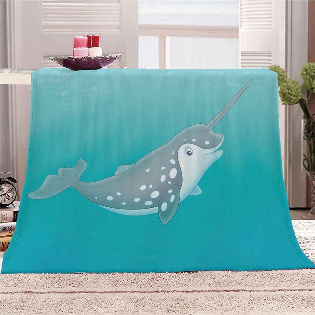 Couverture enfant baleine en flanelle pour lit doux