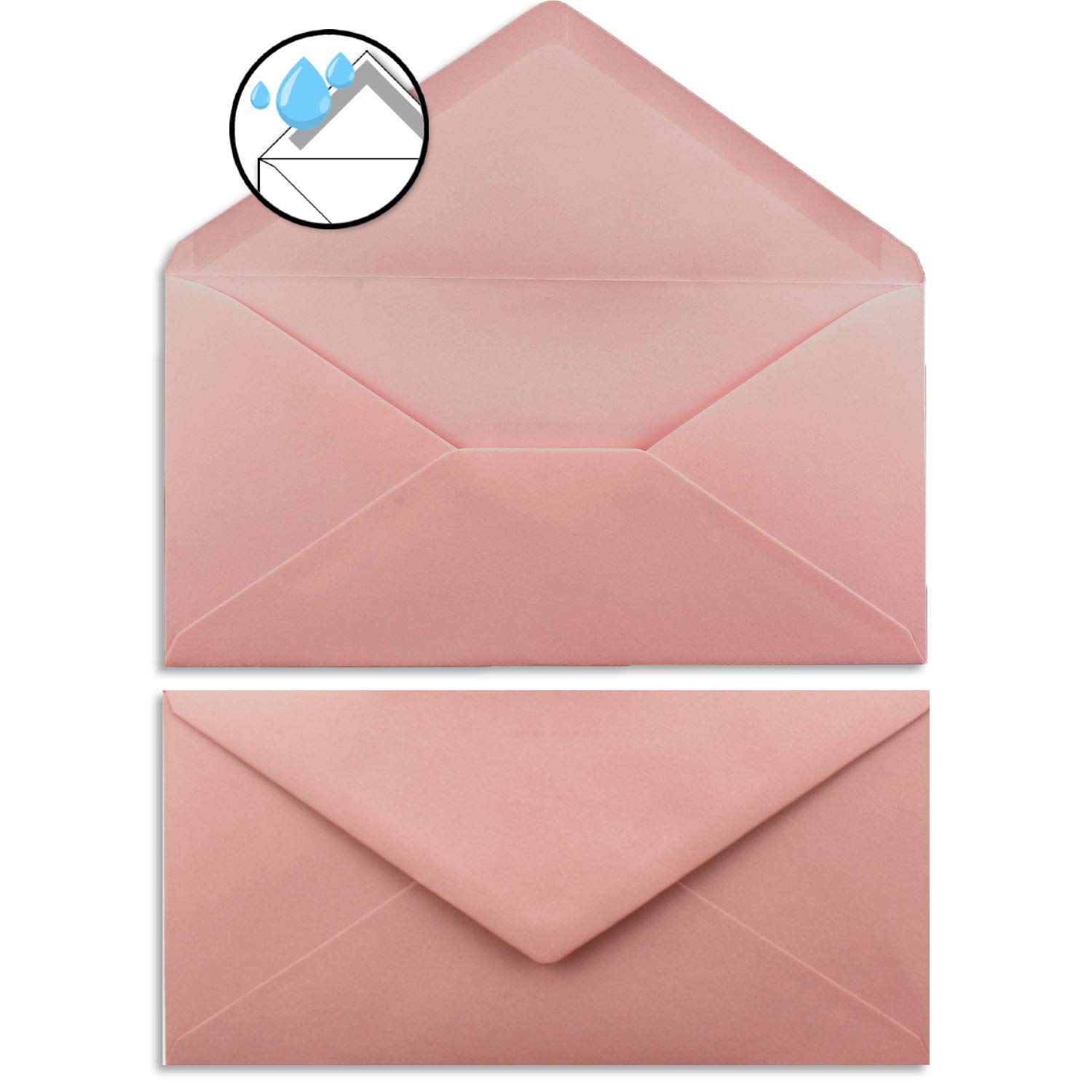 250 juegos de cartas DIN A4 - papel natural en crema con ramas de rosa - con sobres DIN largo en papelería rosa antiguo imprimible, ideal para invitaciones de boda