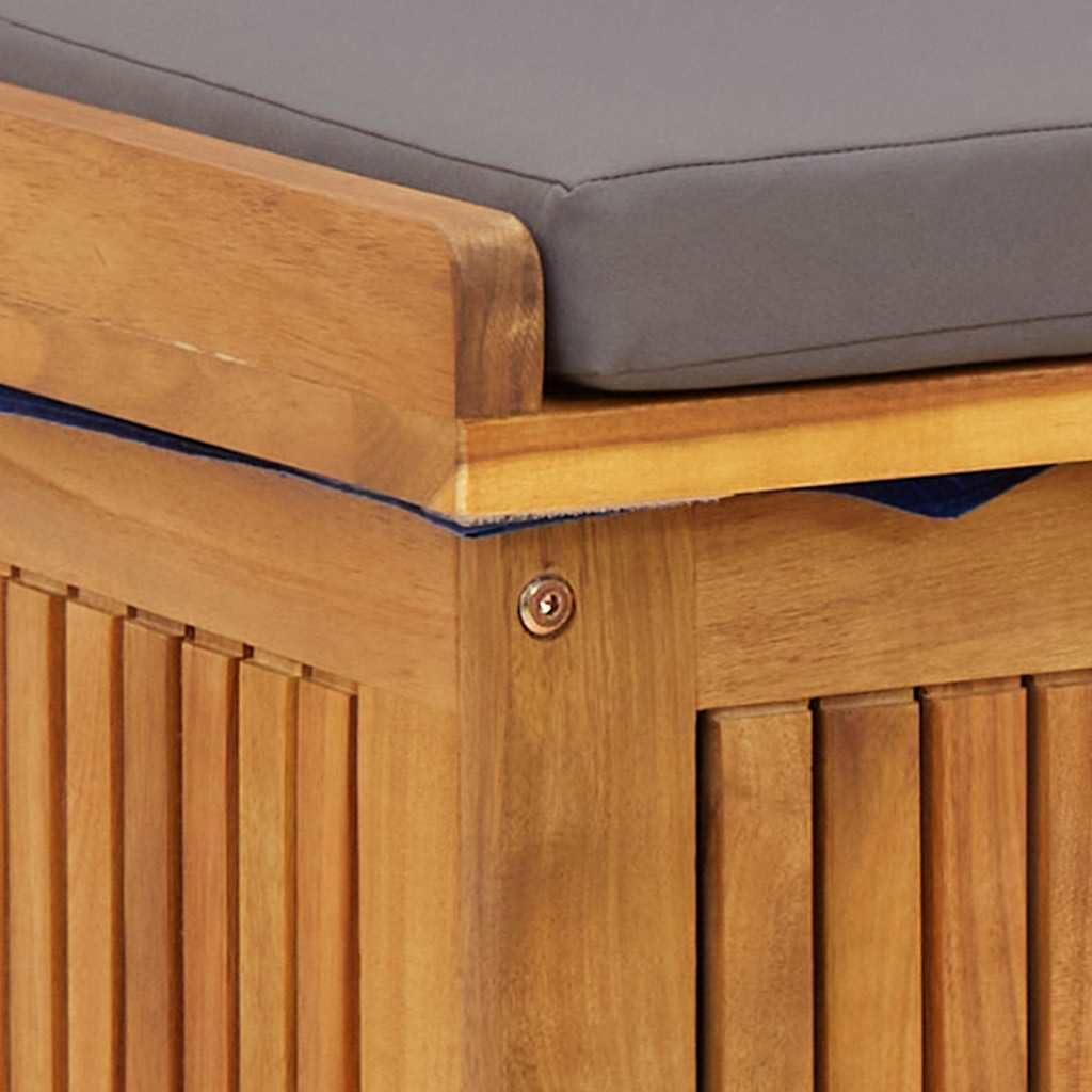 Scatola per cuscini esterni, 60 x 50 x 61 cm, acacia massiccia | Con Coperchio, Borsa Impermeabile Interno, Doghe Ventilate, Stoccaggio Giardino