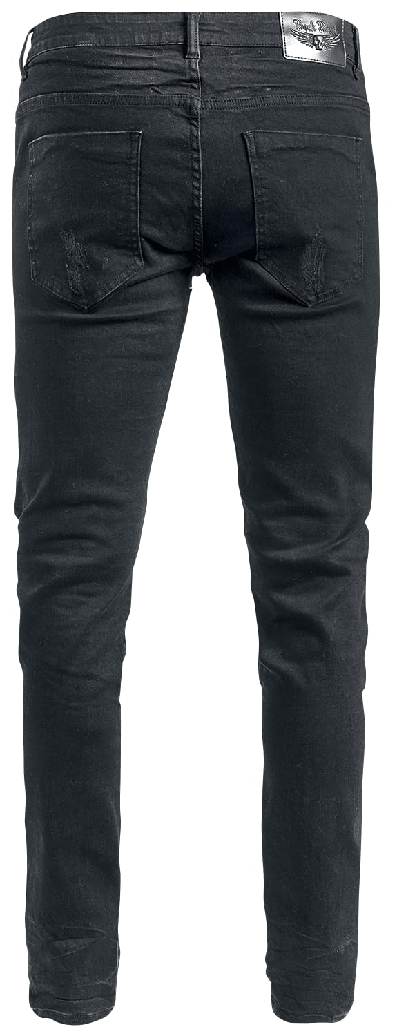 Rock Rebel by EMP Herren Schwarze Slim Fit Destroyed-Jeans im 5-Pocket-Style