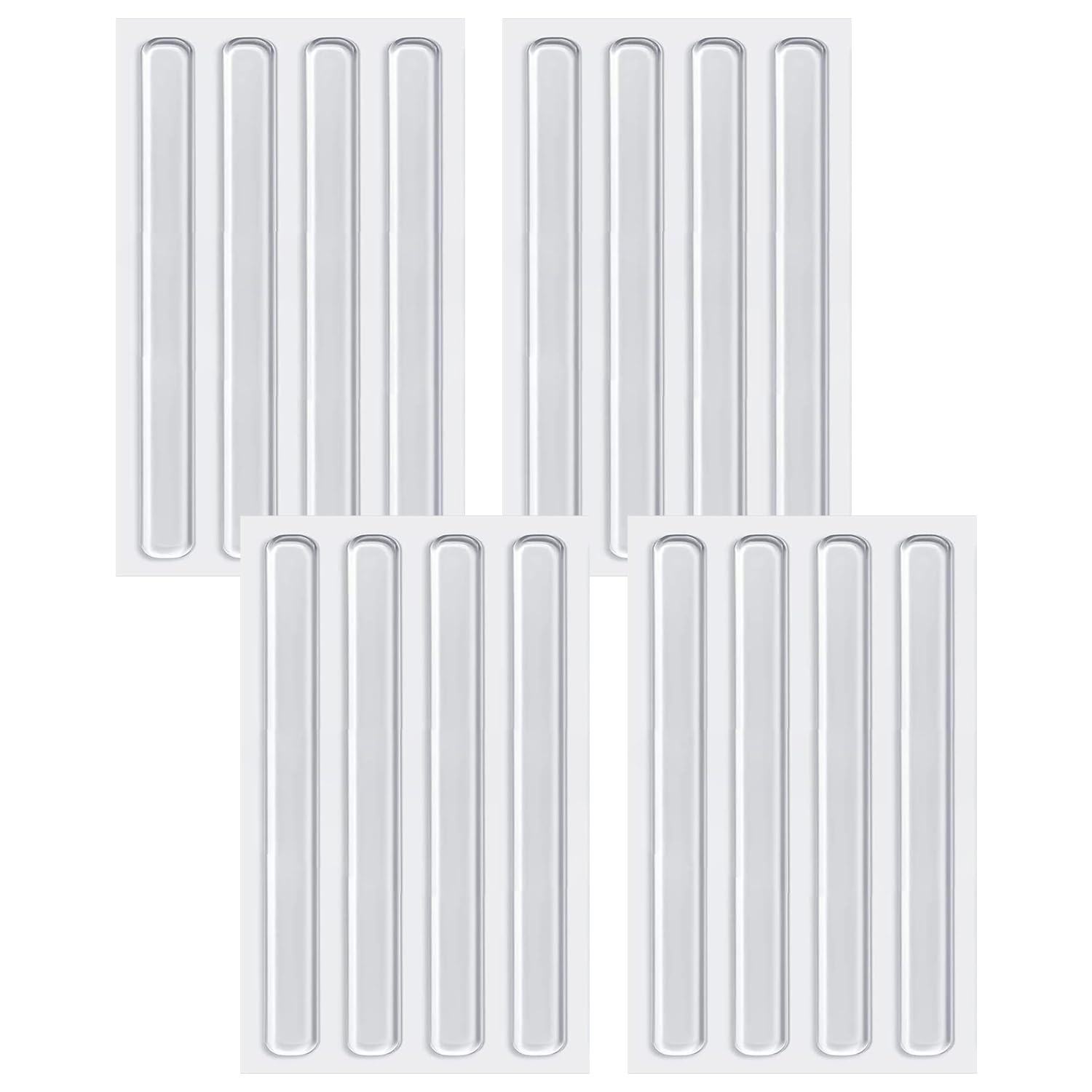 16 Pcs Furniture Bumpers, Silicone Clear Cabinet Door Bumpers 15cm Adhesive Buffer Pads for Furniture & Doors Protectors
