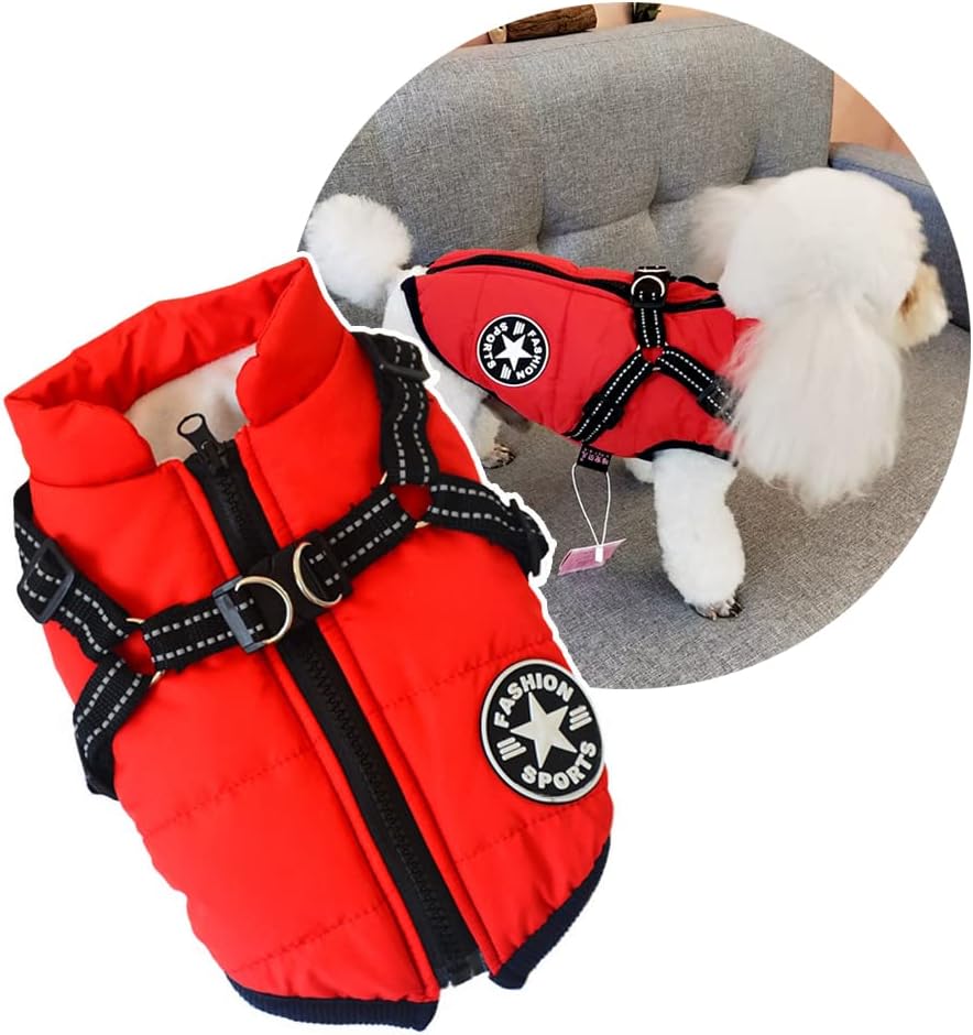 Dog Clothes, One Piece Padded Dog Vest, Cotton Clothing Coat, Cats, Small Dogs, Medium Dogs, Clothes, Walks, Lightweight, Easy to Put On and Take Off, Autumn, Winter, Cold Protection, Waterproof