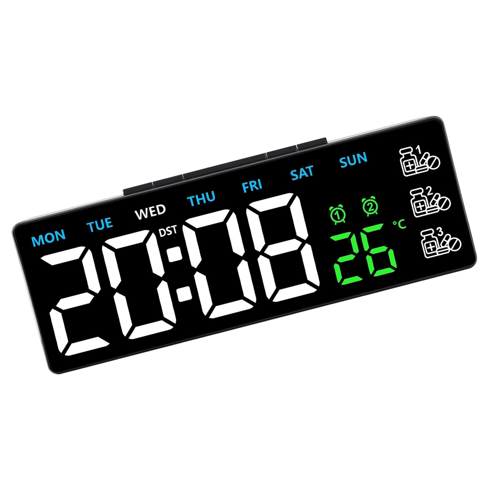 Xinsheinelry Alarm Clocks Bedroom Digital Desk Clock for Bedside Nightstand Digital Alarms with Day of Week Temperature Alarm for Bedroom