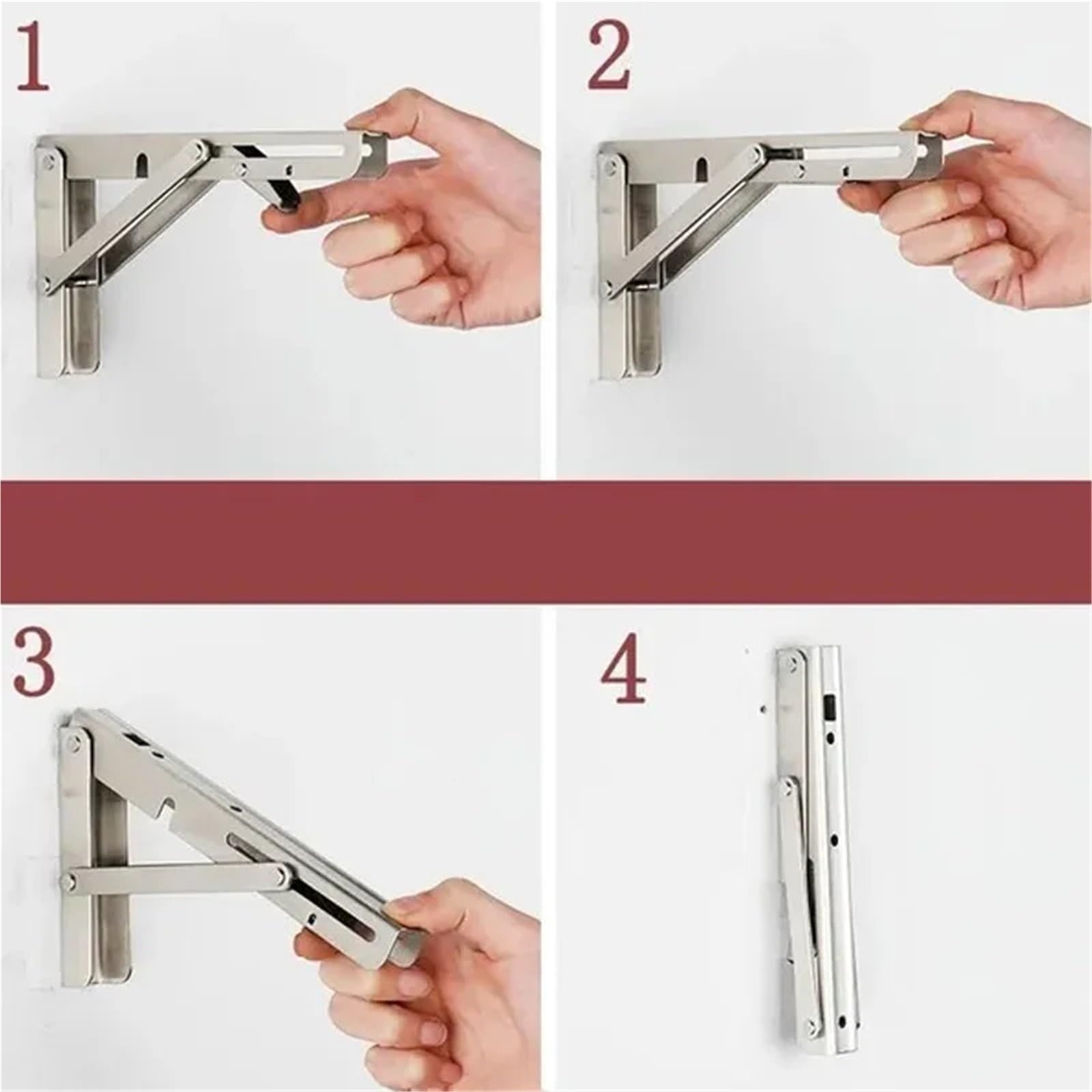 Escuadras Metalicas 2 estantes de pared ajustables con soporte pesado y plegables triangulares for mesa metal(2PCS White 8 inch)