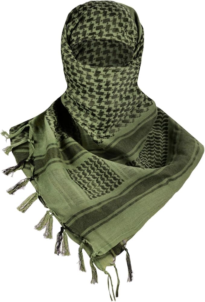 Military Shemagh Tactical Desert Keffiyeh Scarf 43"x43" - Palestinian Arab Scarf for Men Women Military Gear