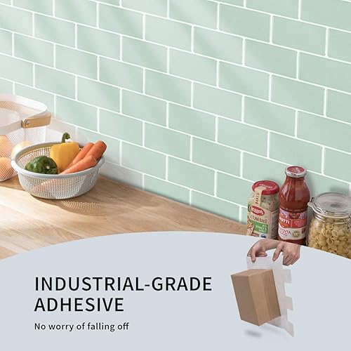 Miniatura 2 de 10 hojas adhesivas para baldosas, pegar y despegar para salpicaduras 12"x12"