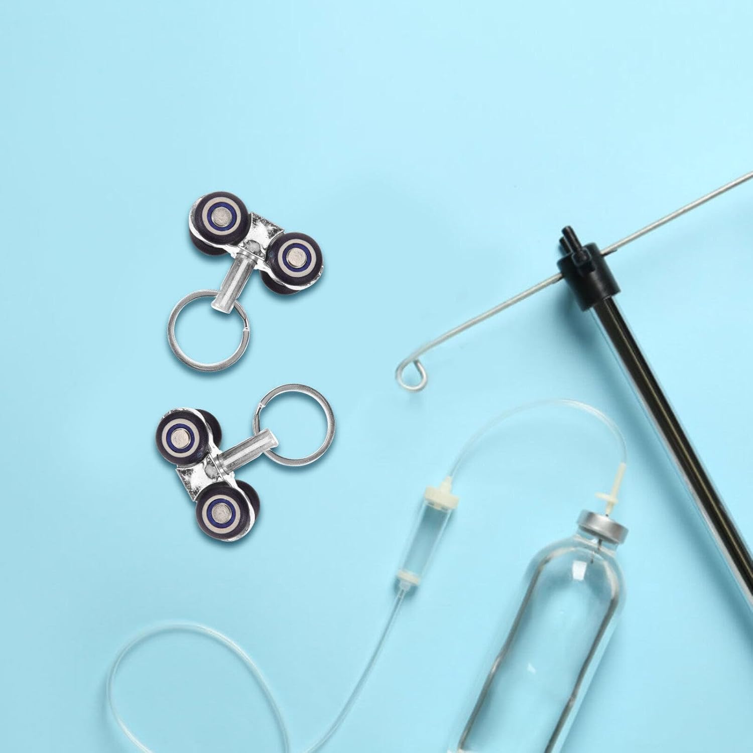 iplusmile 4pcs Infusion Rail Pulley Infusion Parts for Pole Smooth Sliding Motion Compatible Various Devices for Hospitals and Home Healthcare