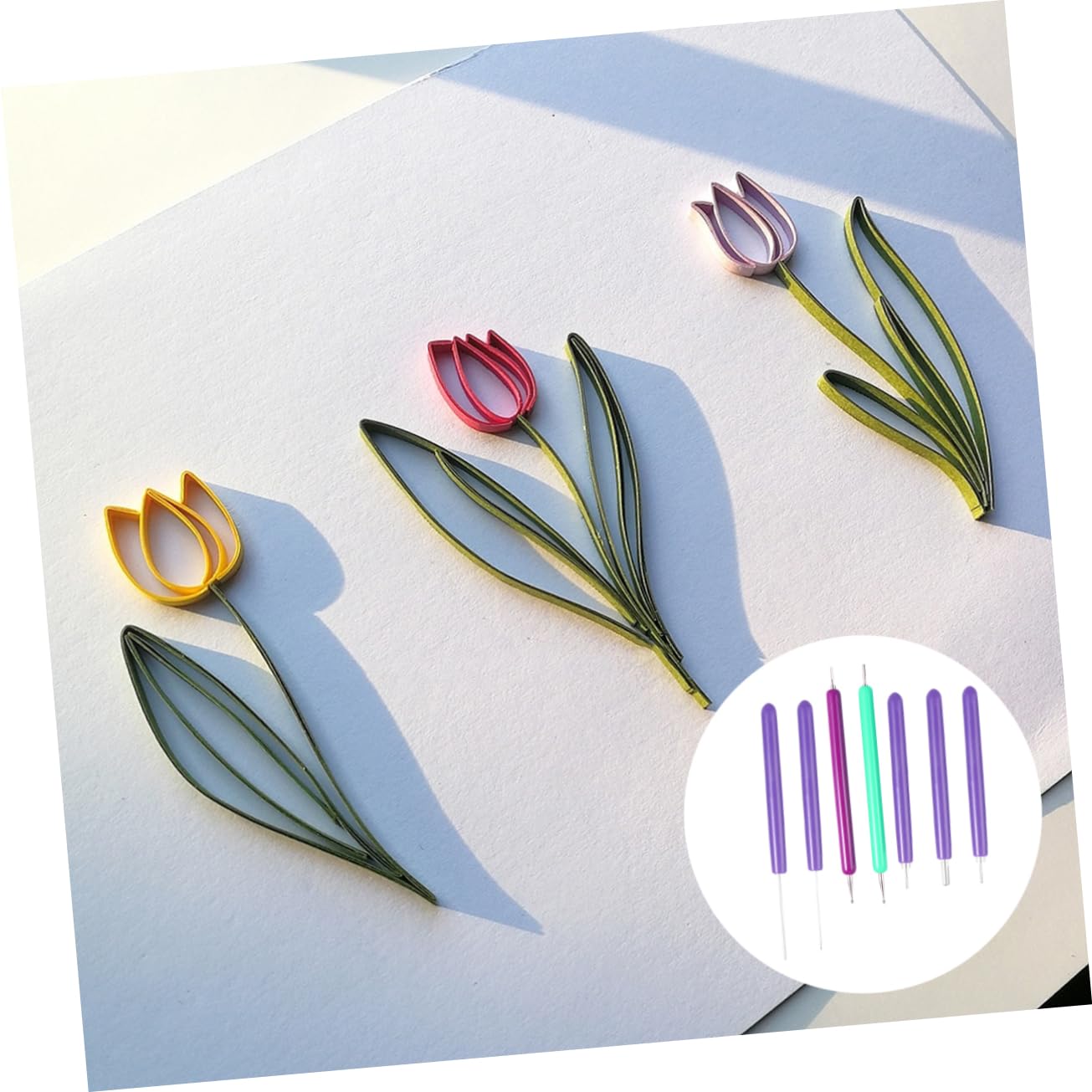 DIYEAH 7pcs 1 Set Paper Pen Tool Crafting Kit Roller Supplies Quilling Paper Papers Slotted Making Pokey Quilling Quilling Pen Quilling Needle Stainless Steel