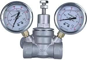 Druckminderer Wasser DN20 75mm Edelstahl 304 Mit Manometer - Druckregler Für Leitungen