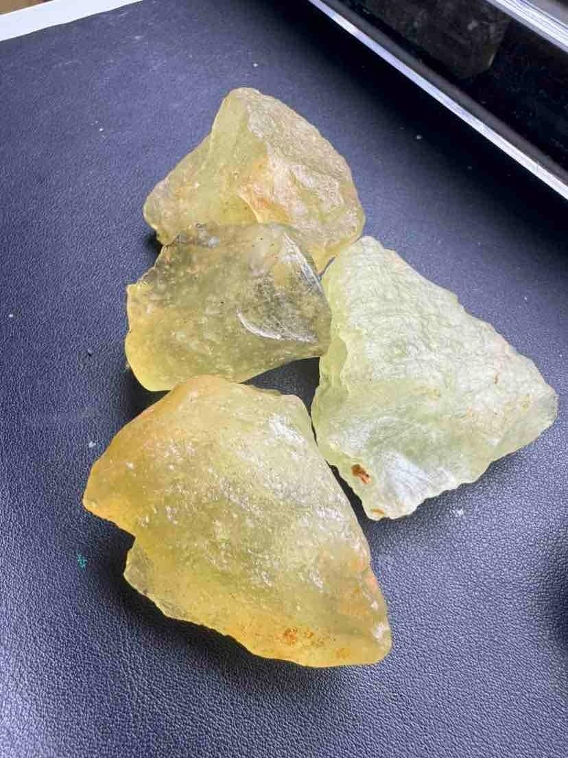 Libyan Desert Glass Meteorite Tektite Impact Specimen, 137g, Natural Yellow-Green Color, Raw Rough Stone with Dimples, GEM Quality