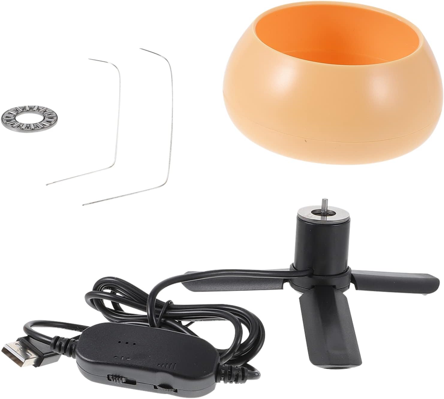 Gadpiparty 1Set DIY Beading Bowl with Curved Needles Electric Bead Spinner Loader for Quick Bead Stringing USB Powered for Crafting Jewelry Projects and DIY Enthusiasts