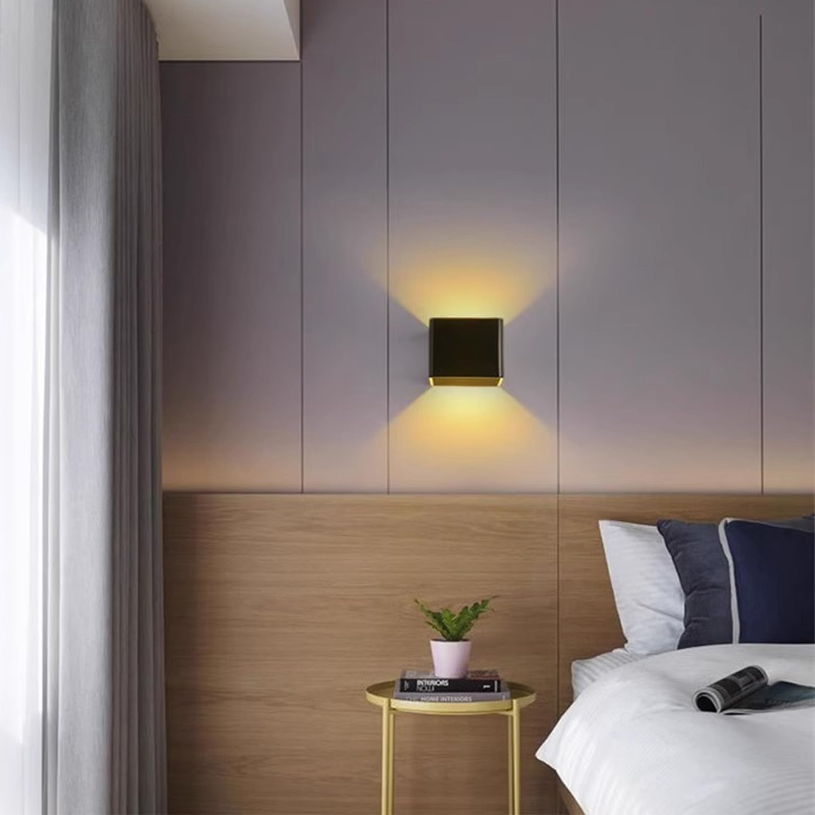 LED Lampada da Parete Interno Ricaricabile Moderna Applique da Parete con Telecomando Dimmerabile 3000K-6500K Iluminazioni per Pareti per Camera da Letto Soggiorno Corridoio Scale (Bianco,2 Pezzi)