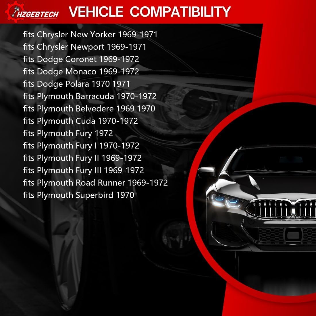 2x Front Rear Drum Brake Hardware Kit Replacement fits Dodge Coronet 5.9L 1971 1972, fits Plymouth Barracuda 7.0L 1971, fits Belvedere 7.0L 1969, fits Cuda 5.9L 1971 1972