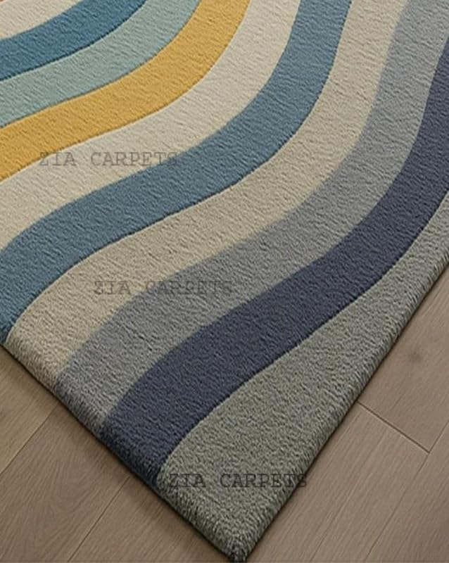 Image of zia carpets Hand Tufted Woollen Modern Collection Bedroom & Living Room Carpet Size 10 X 12 Feet
