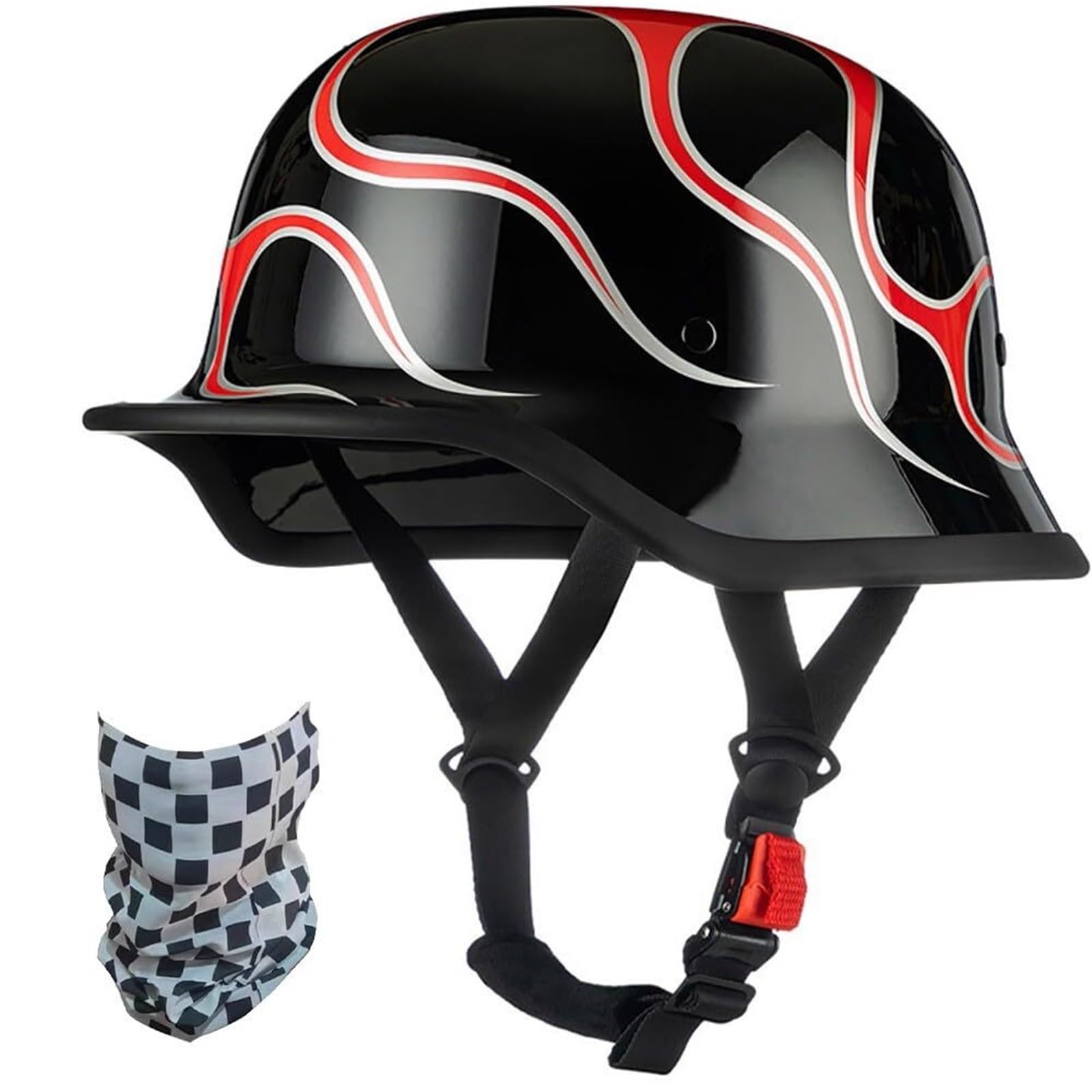 Phantom Mini Kask Motocyklowy Otwarty Certyfikat Atest ECE 22.06 Dopuszczony do Ruchu Skorupa ABS Szybkie Zapięcie Cruise Bobber z Kominiarką Skuter Chopper