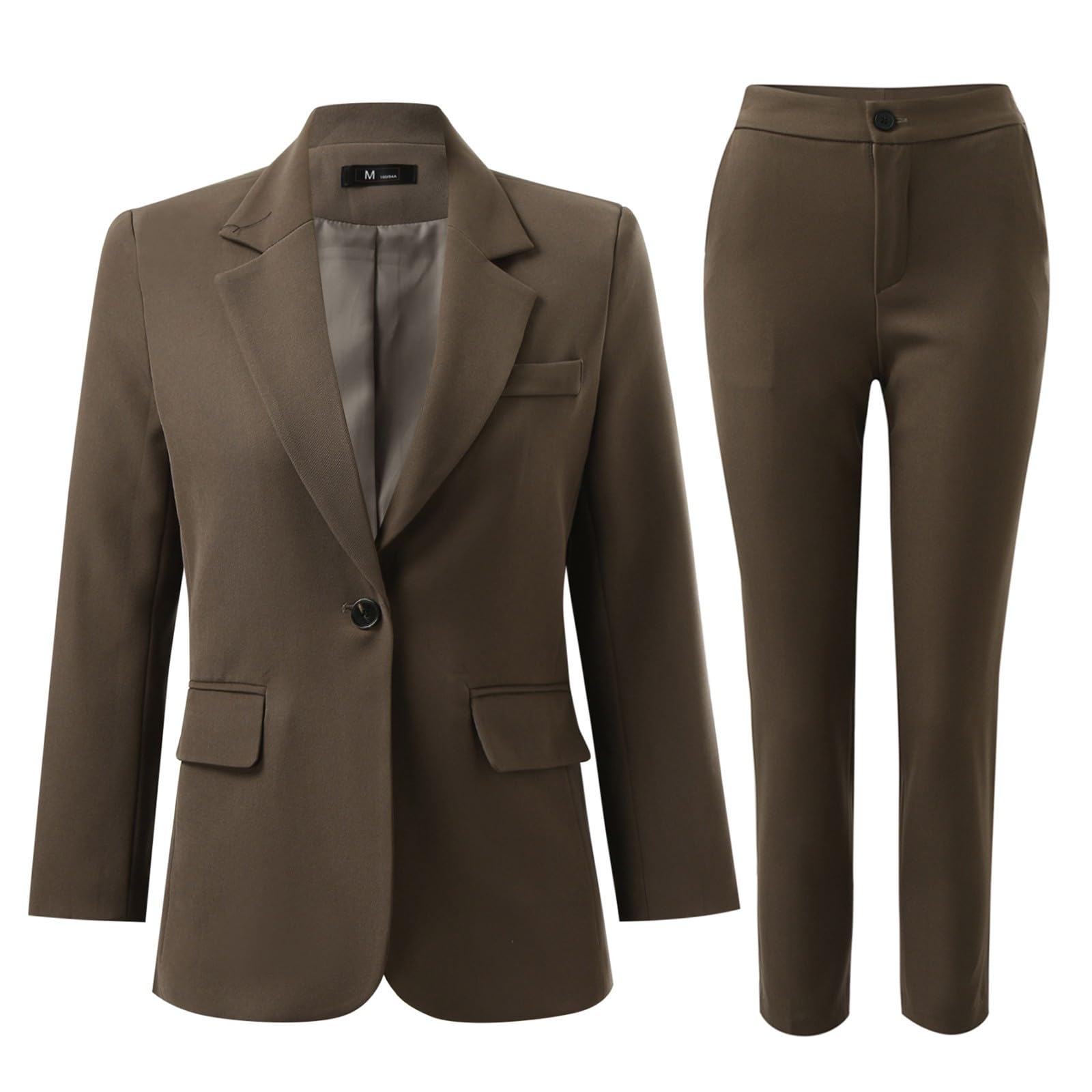 Generico Completo Donna Elegante da Lavoro con Un Bottone Giacca Slim E Pantaloni Look Professionale E Raffinato per L'Ufficio Completo Donna Elegante