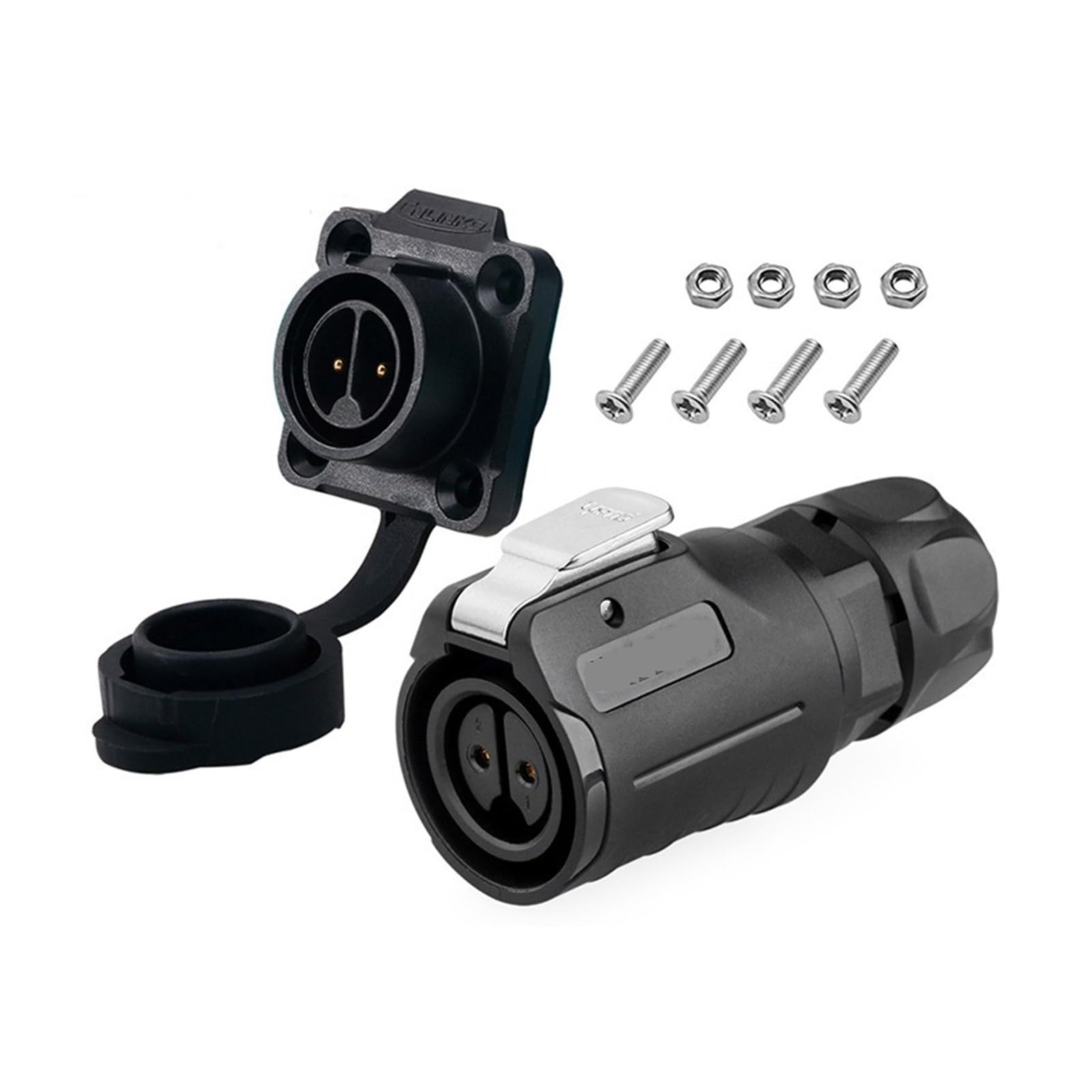 Conector impermeable LP16 M16 de 2 pines evita fallos por humedad