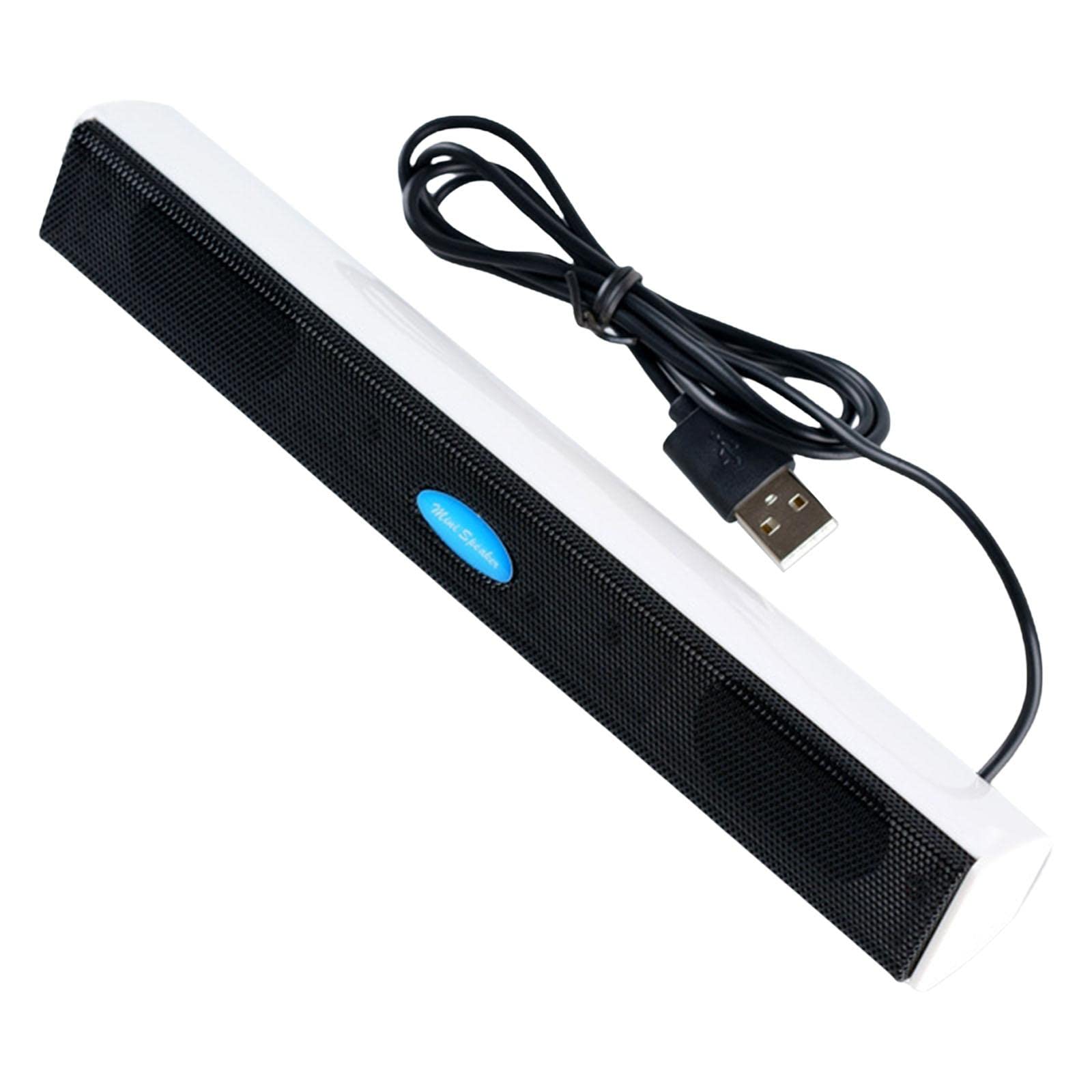 Barra de sonido para altavoz de computadora con alimentación USB para PC, portátil, barra de altavoces color blanco