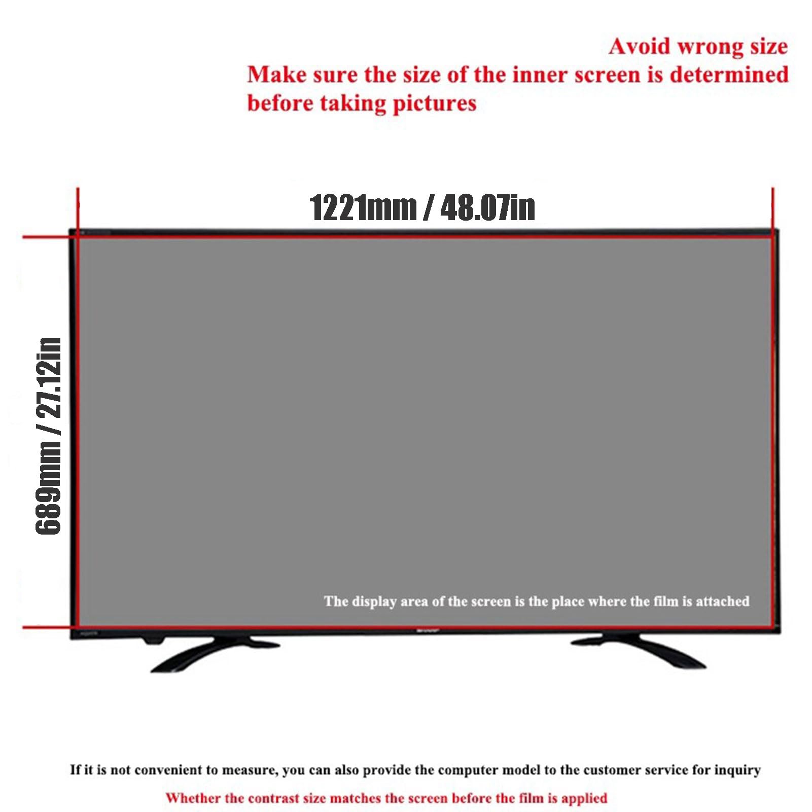 Film Mat Anti-Reflets 55 Pouces, Filtre Anti-Lumière Bleue pour Écran TV, Protection Anti-Rayures sans Bulles