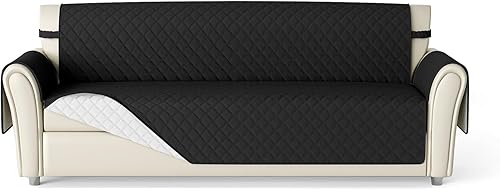 LINNUO HOURSE Fundas de sofá biplaza, resistentes al agua, lavable, con correas antideslizantes y elásticas para niños, perros, mascotas (sofá