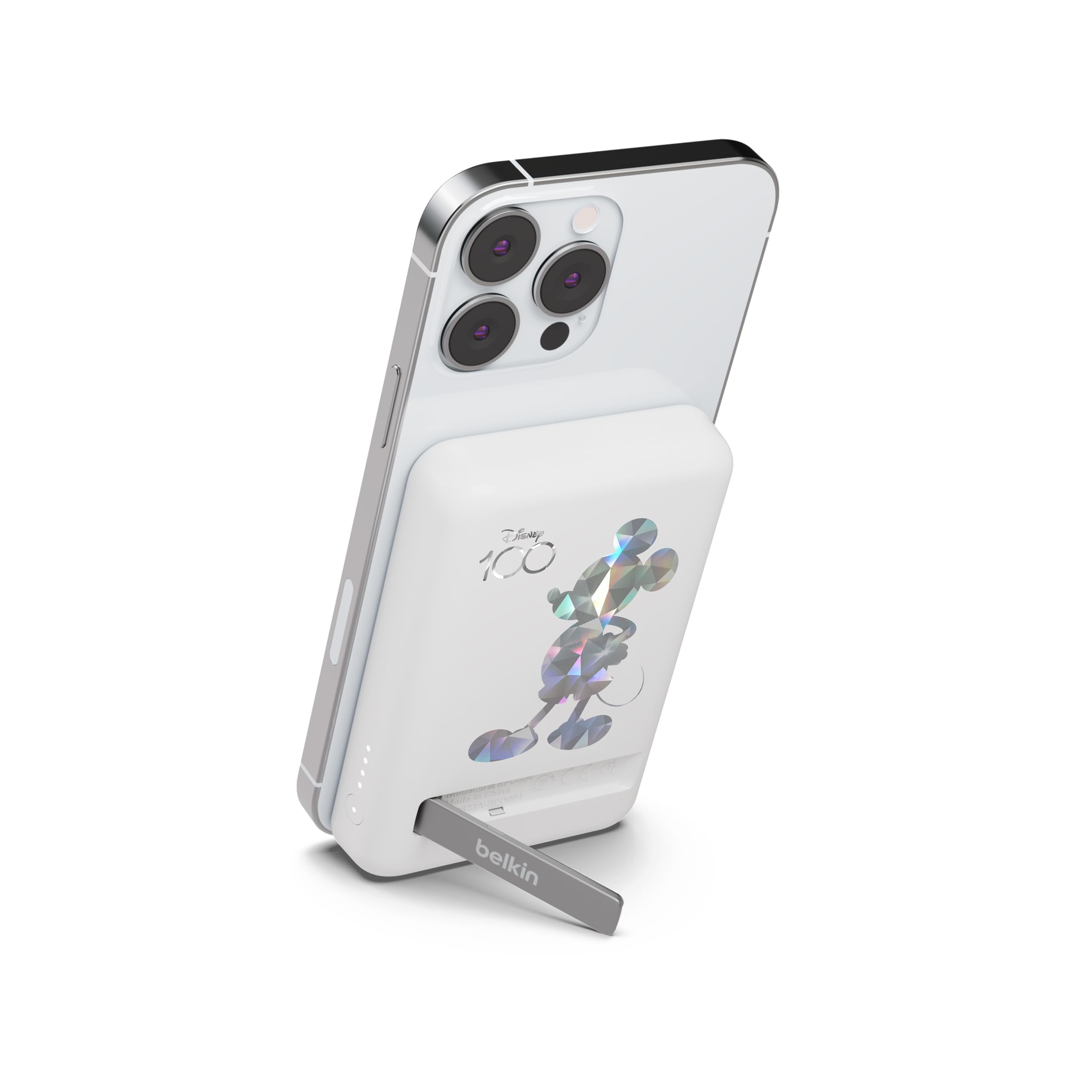 Belkin X Disney | Special Disney 100 Mickey Edition | 5K MaH Magnetic MagSafe Compatible Wireless Power Bank with Stand | Sleek Design | Compatible with MagSafe Covers - Silver (B0CH7Q2GW1) Amazon Price History, Amazon Price Tracker