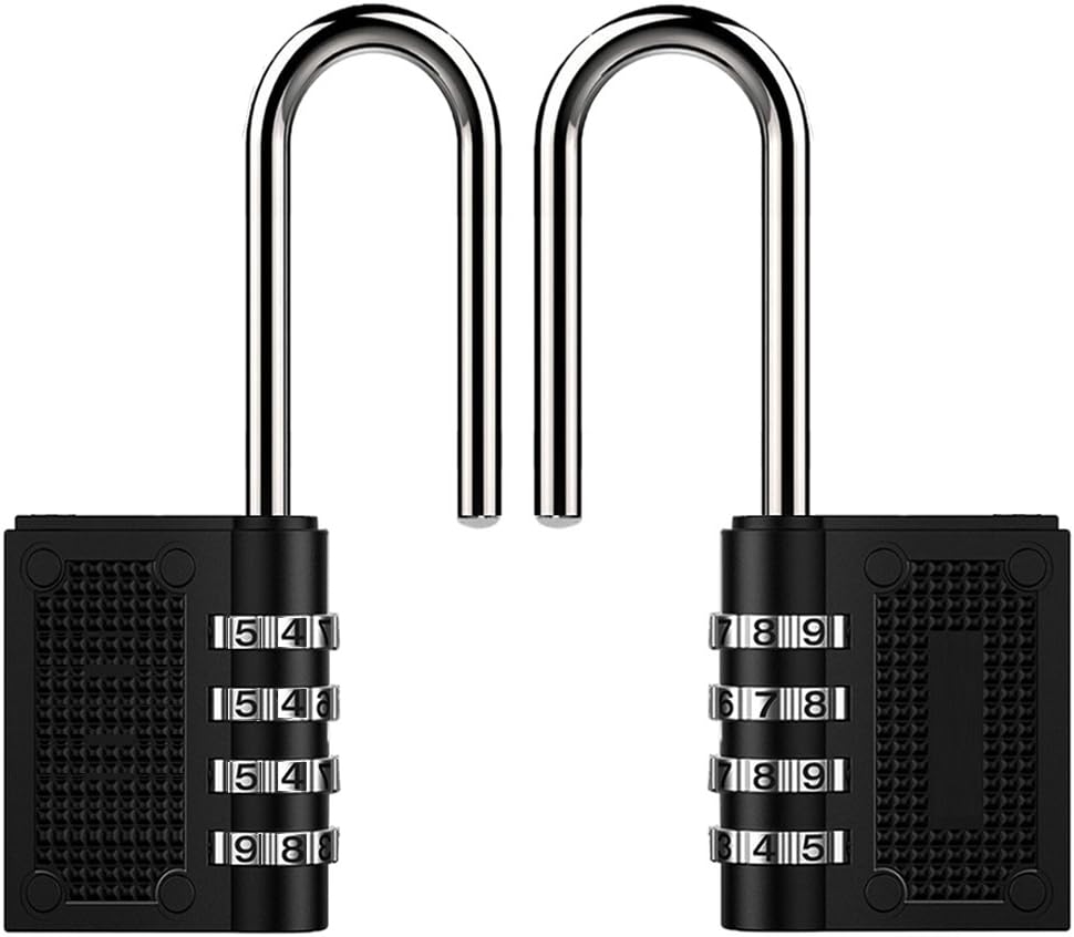 HAOYUNTE Long Shackle Padlocks - 4 Digit Combination Lock, Fully Combination Padlock for School, Home, Office, Storage Lockers, Gym Lockers, Case, Drawers, Cabinets, Toolboxes, Fence(2 Pack)