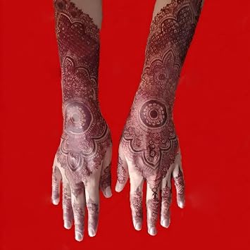 Henna Tattoo Stencil Kit, 12 Sheets Stickers for Hand Forearm Glitter Airbrush, Large Indian Temporary Tattoo Stickers