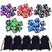 Price comparison product image 35 Pieces Polyhedral Dice Double-Colors Polyhedral Game Dice for RPG Dungeons and Dragons Pathfinder with 5 Pack Black Pouches, 5 Sets of d20, d12, 2 d10 (00-90 and 0-9), d8, d6 and d4